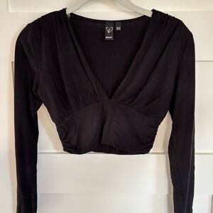 Windsor Black V-Neck Crop Top